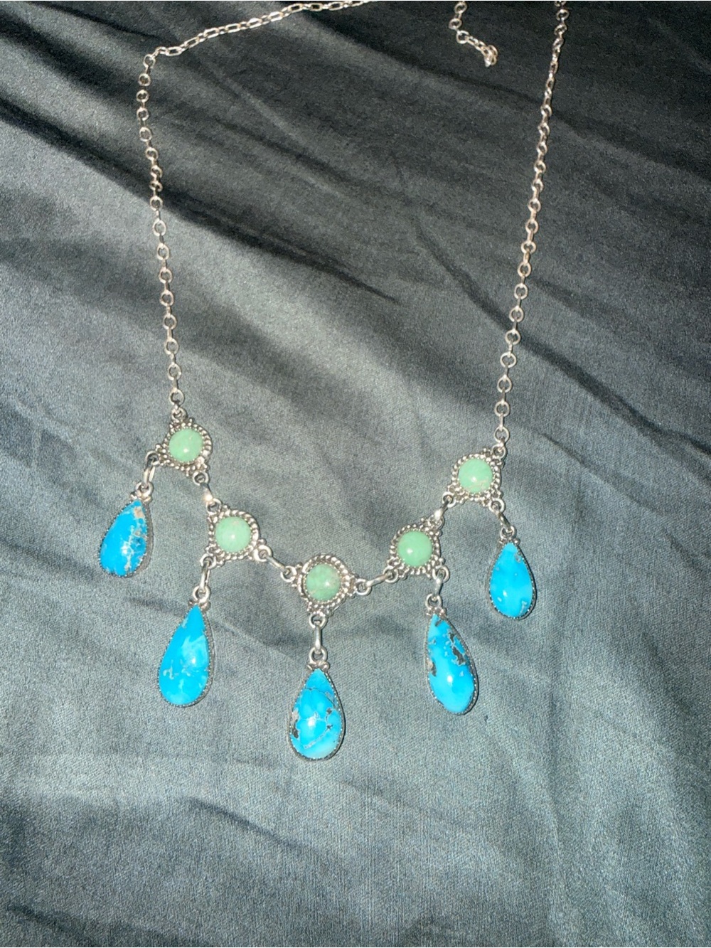 .925 Paloma and white water turquoise necklace